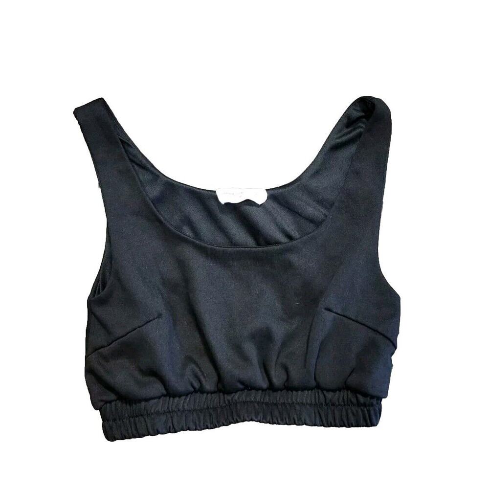 Goodnight Macaroon Bralette Size Medium Black Lounge Sweatshirt Material